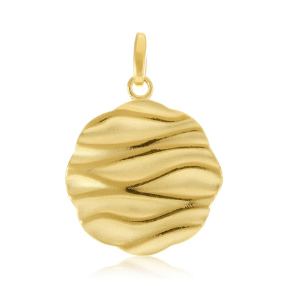 18ct Solid 3 Micron 925 Sterling Silver Hammered Disc Pendant PPD2008 - FJewellery