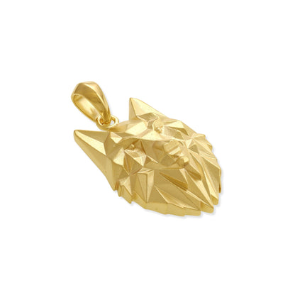 18ct Solid 3 Micron 925 Sterling Silver Wolf Head Pendant PPD2002 - FJewellery