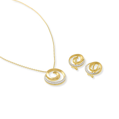 18ct Solid 3 Micron Gold Plated 925 Sterling Silver Swirl Necklace PPD2005 - FJewellery