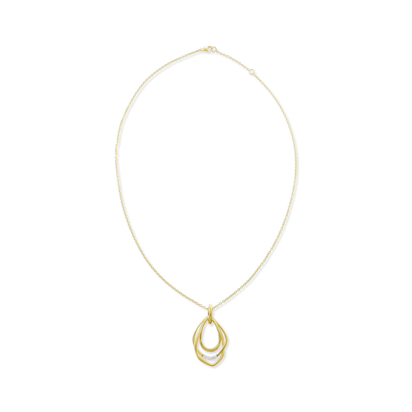 18ct Solid 3 Micron Gold Plated Cubic Zirconia Necklace PPD2004 - FJewellery