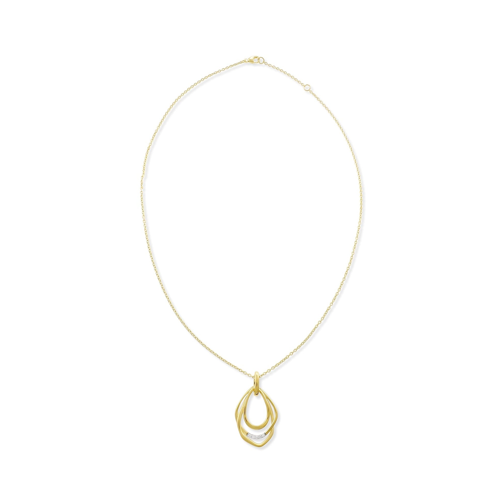 18ct Solid 3 Micron Gold Plated Cubic Zirconia Necklace PPD2004 - FJewellery