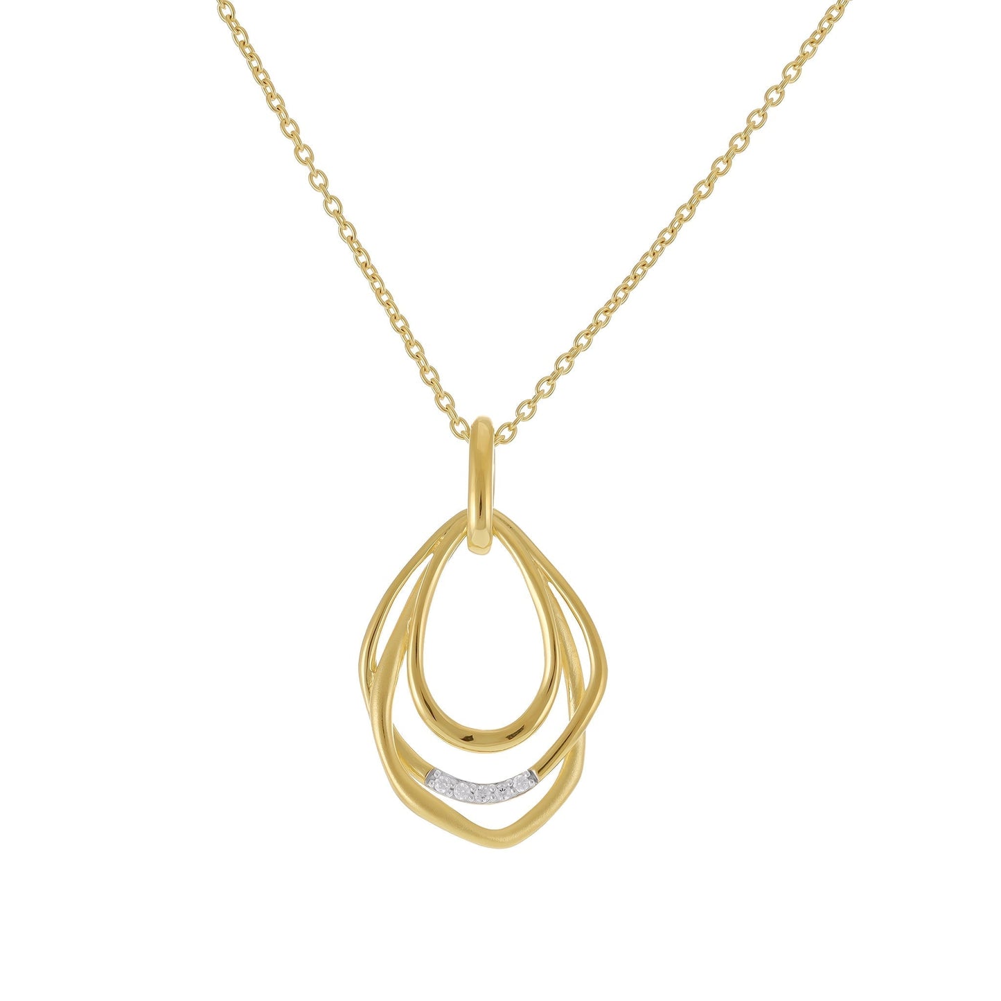 18ct Solid 3 Micron Gold Plated Cubic Zirconia Necklace PPD2004 - FJewellery