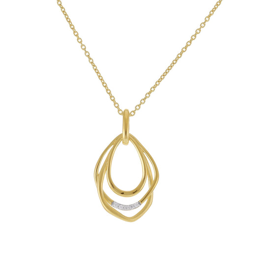 18ct Solid 3 Micron Gold Plated Cubic Zirconia Necklace PPD2004 - FJewellery