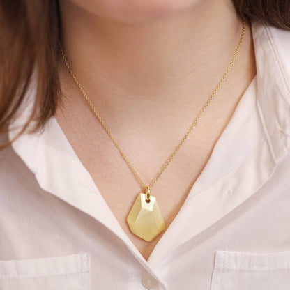 18ct Solid 3 Micron Gold Plated Geometric Style Pendant PPD2003 - FJewellery