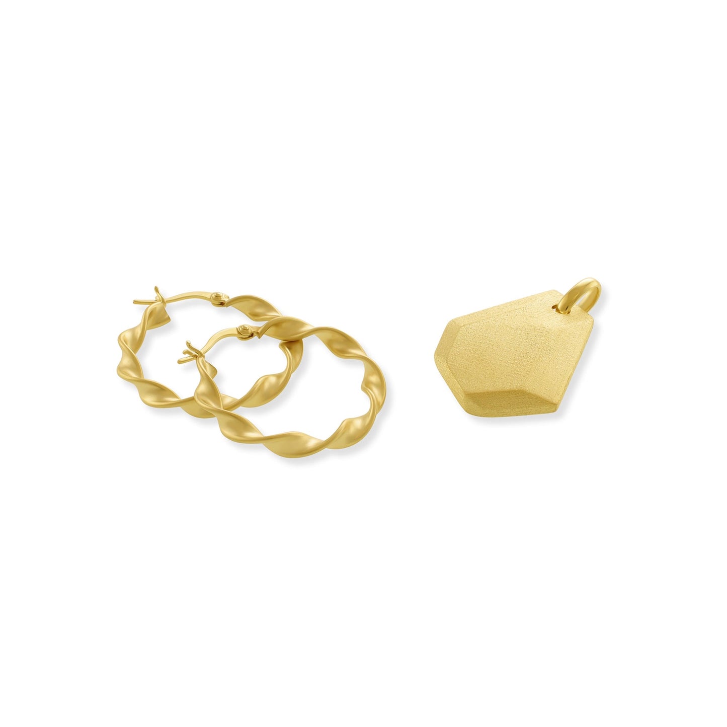 18ct Solid 3 Micron Gold Plated Geometric Style Pendant PPD2003 - FJewellery