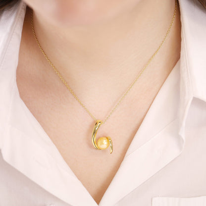 18ct Solid 3 Microns Gold Plated 925 Sterling Silver Pearl Pendant PPD2009 - FJewellery