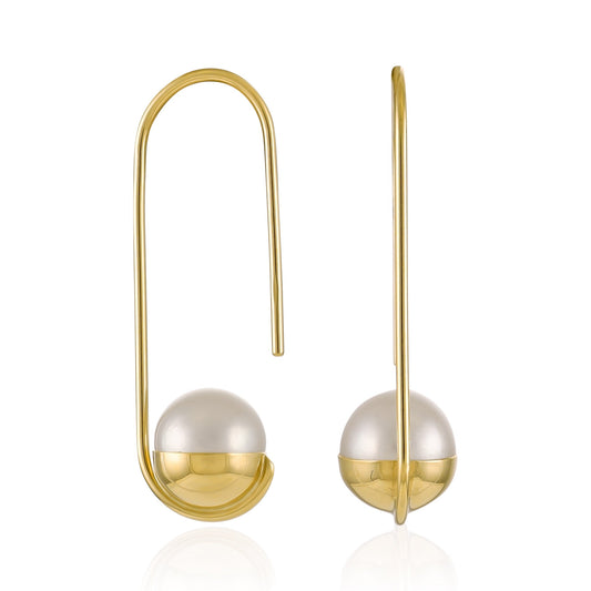18ct solid gold Akoya pearl earrings 1.3g INO524 - ER2 - FJewellery