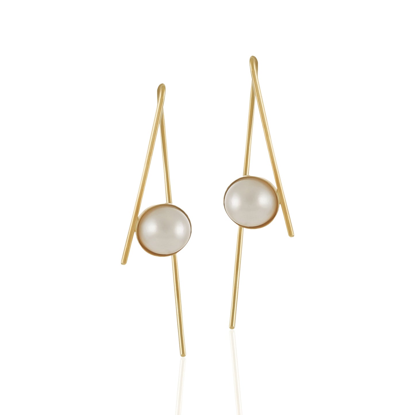 18ct solid gold Akoya pearl earrings 1.5g INO524-ER1 - FJewellery