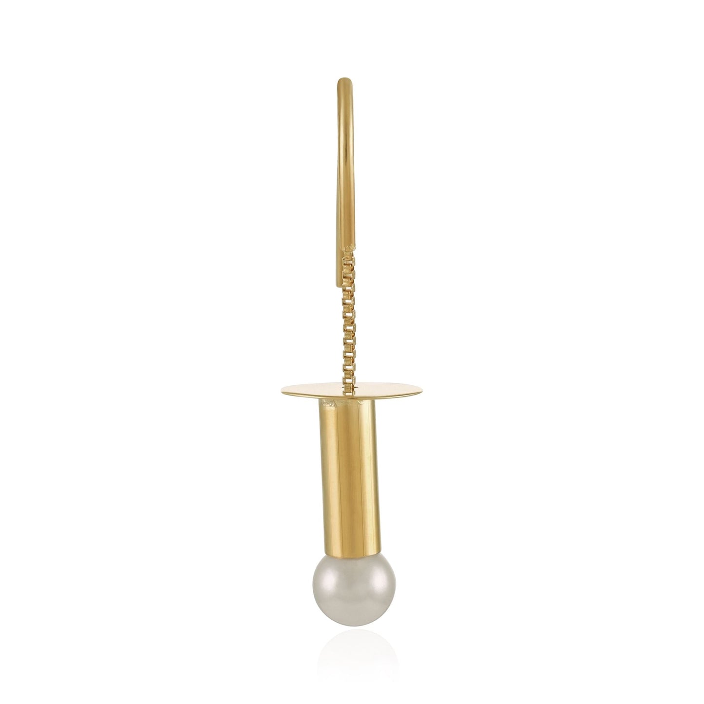 18ct solid gold Akoya pearl single earring 0.41g INO524-ER4 - FJewellery