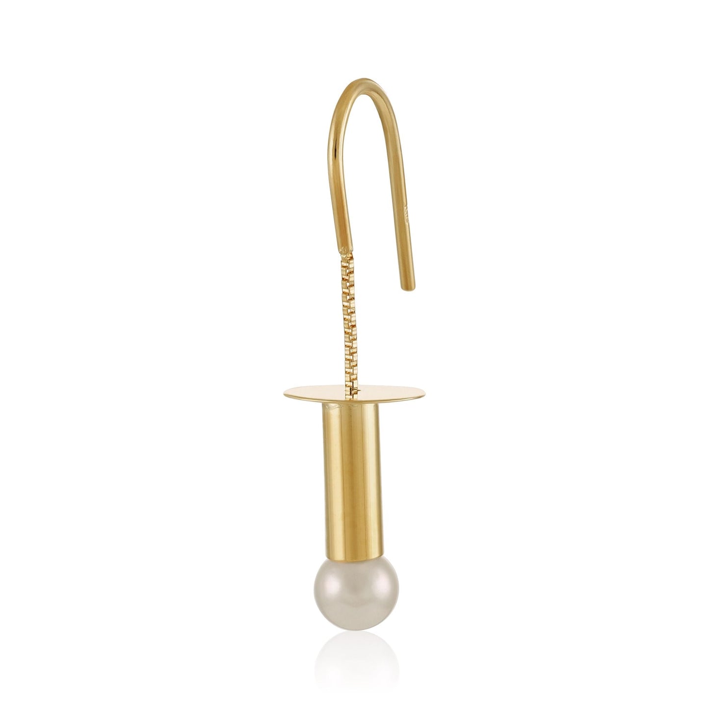 18ct solid gold Akoya pearl single earring 0.41g INO524-ER4 - FJewellery