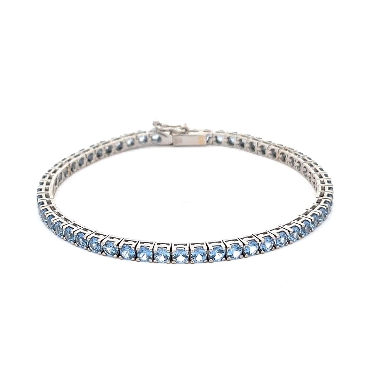 18ct white gold bracelet with sky blue gemstones 02027975 - FJewellery