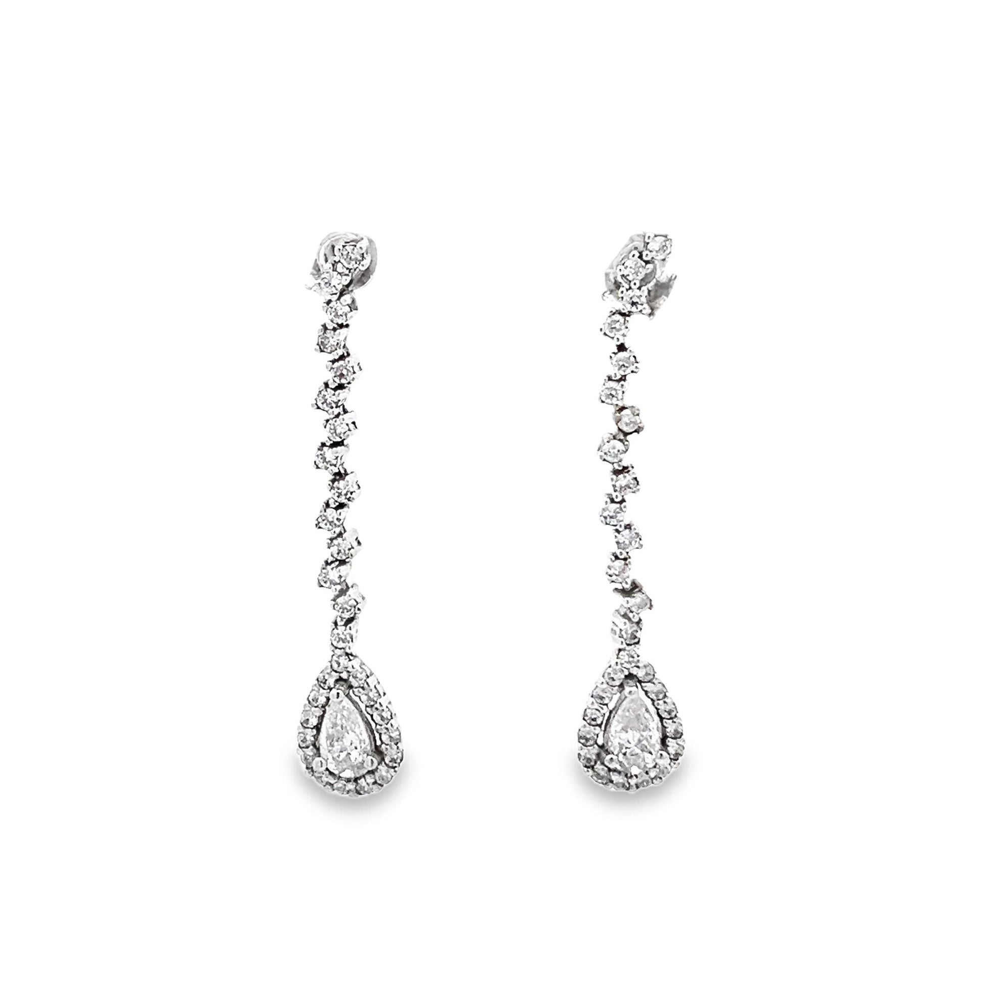 18ct white gold drop earrings 02029341 - FJewellery