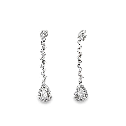 18ct white gold drop earrings 02029341 - FJewellery