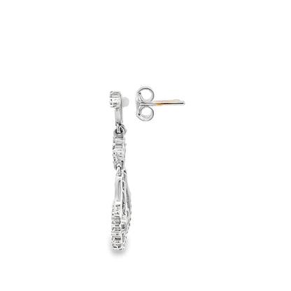 18ct white gold drop earrings 02029345 - FJewellery