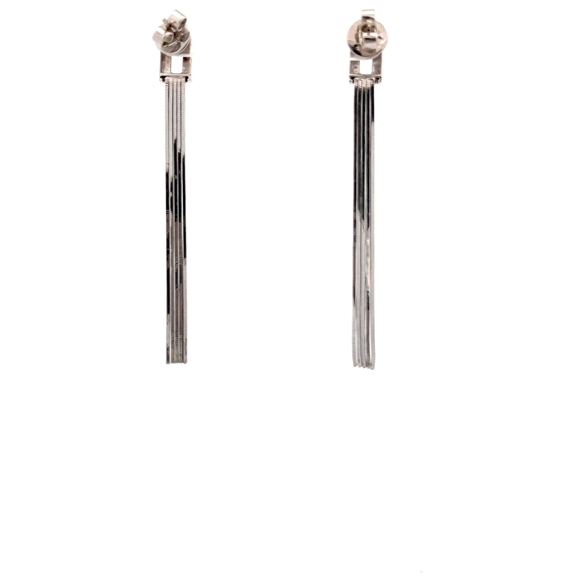 18ct white gold drop earrings 02029347 - FJewellery