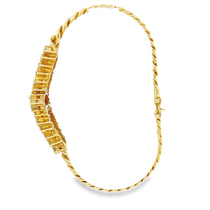 18ct yellow gold pre - owned bracelet with stones 09000870 - FJewellery