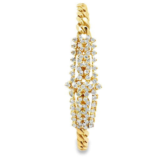 18ct yellow gold pre - owned bracelet with stones 09000870 - FJewellery