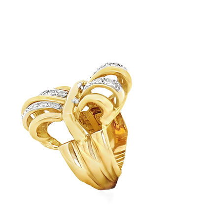 18ct yellow gold pre - owned ring with stones 08001841 - FJewellery