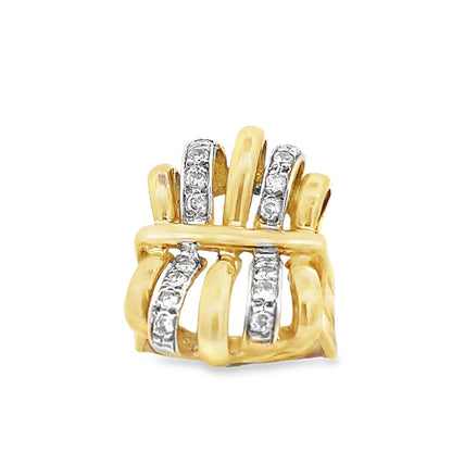 18ct yellow gold pre - owned ring with stones 08001841 - FJewellery