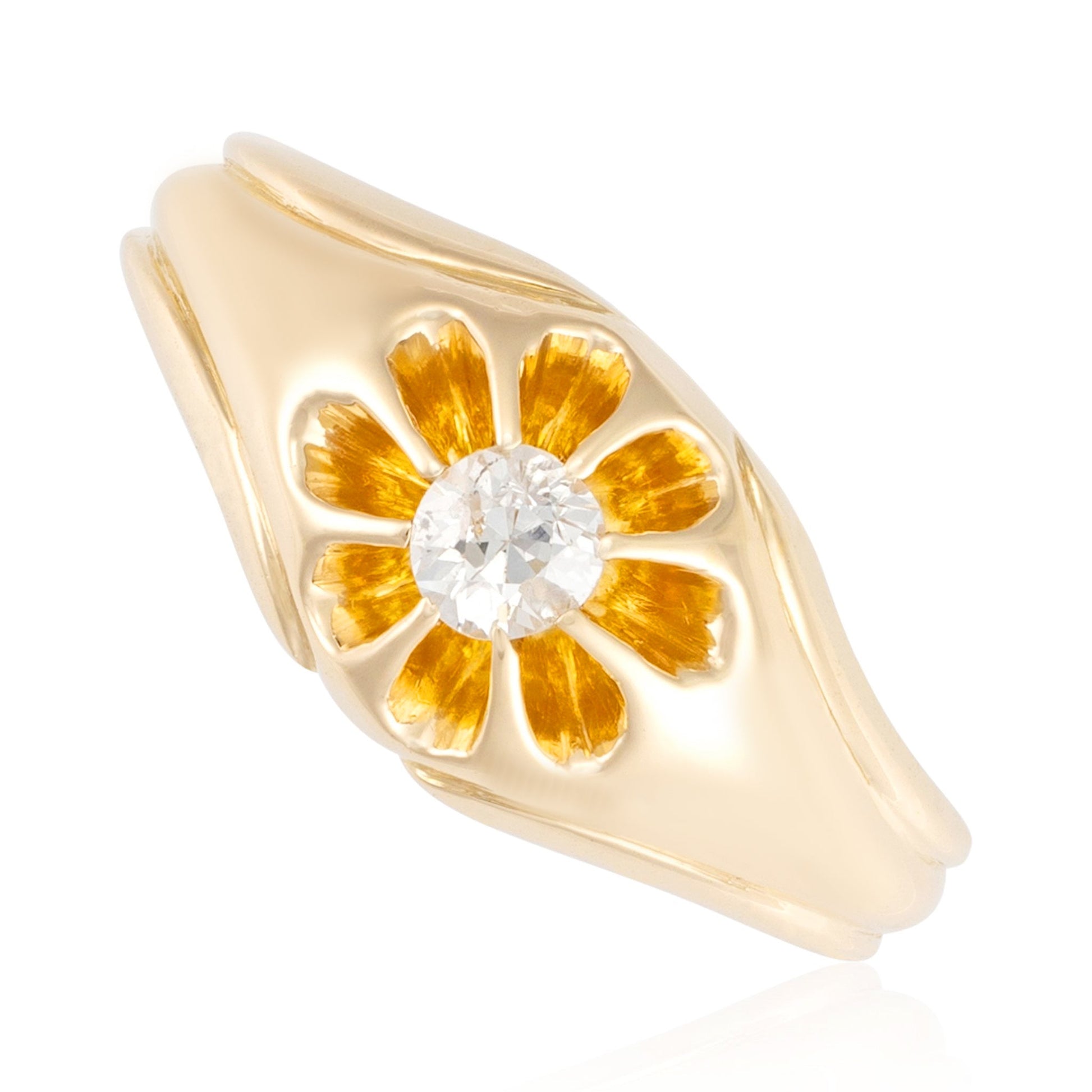 18ct yellow gold ring with stone 00006760 - FJewellery