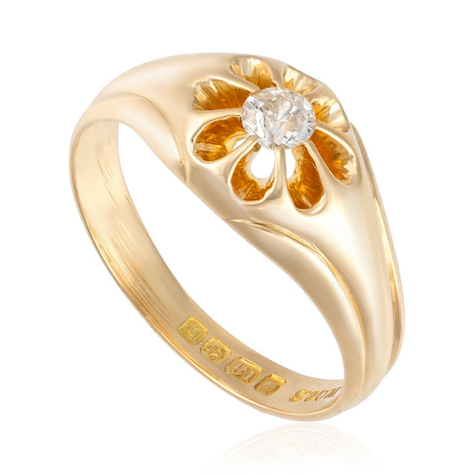 18ct yellow gold ring with stone 00006760 - FJewellery