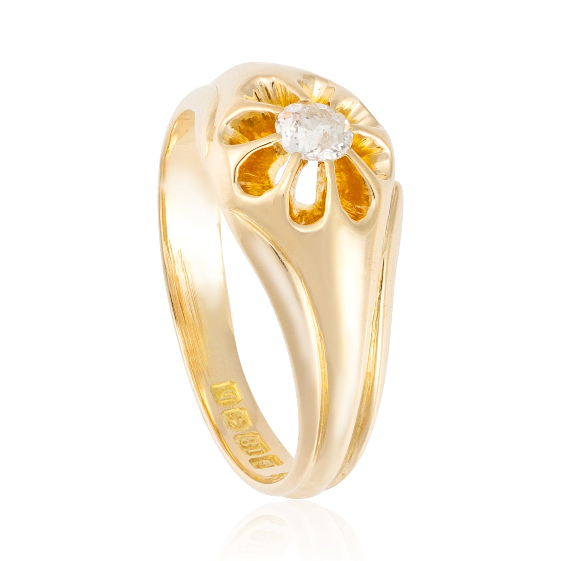 18ct yellow gold ring with stone 00006760 - FJewellery