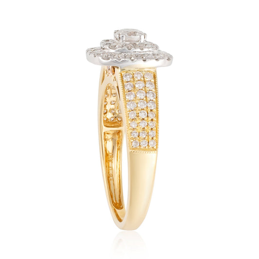18ct yellow gold ring with stones 02029733 - FJewellery