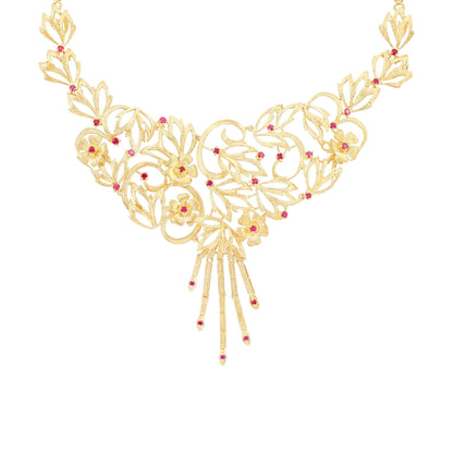 18ct yellow gold second - hand necklace with stones 07002305 - FJewellery