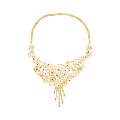 18ct yellow gold second - hand necklace with stones 07002305 - FJewellery