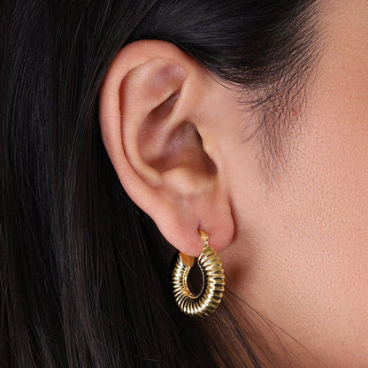 18ct Yellow Gold Shrimp Creole Earrings PKP0042 - FJewellery