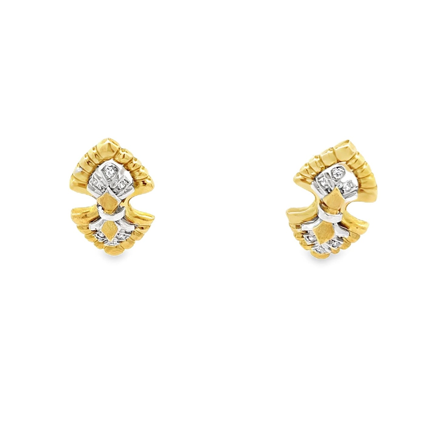 18ct yellow - white gold pre - loved earrings 08001864 - FJewellery