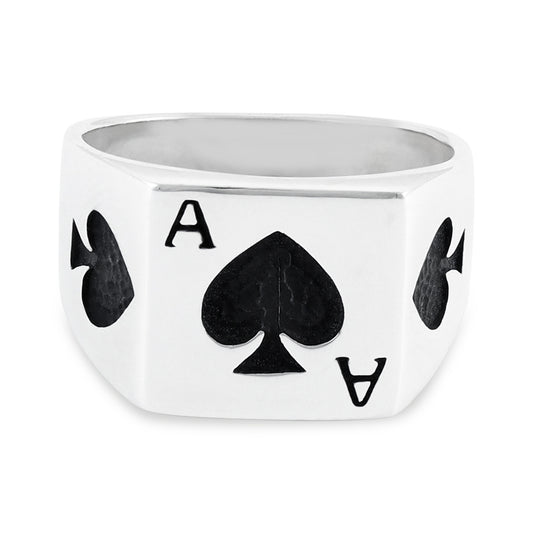 Sterling Silver Ace Of Spades Ring