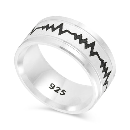 Sterling Silver Heartbeat Ring