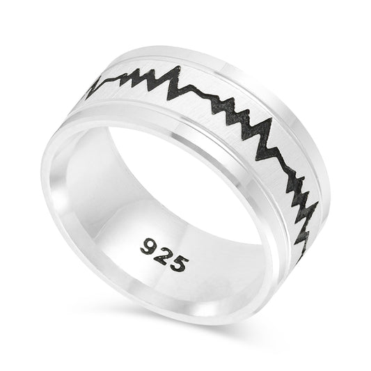Sterling Silver Heartbeat Ring
