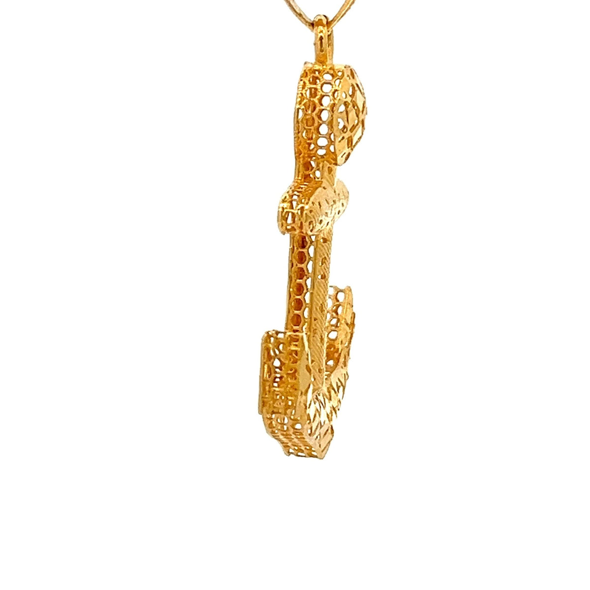 22ct Gold Anchor Pendant with Openwork Lattice Design - FJewellery