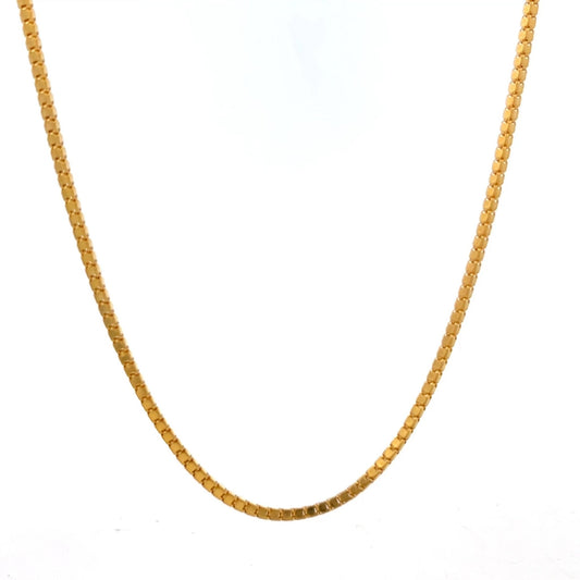 22ct Gold Box Chain Necklace - FJewellery
