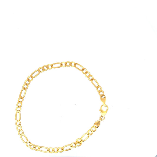 22ct Gold Bracelet with Alternating Curb and Oval Links - FJewellery