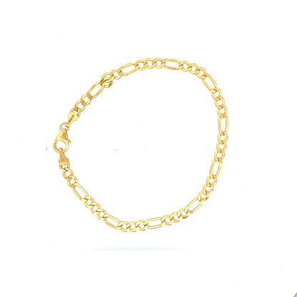 22ct Gold Bracelet with Alternating Curb and Oval Links - FJewellery