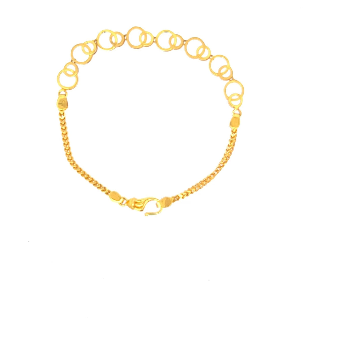 22ct Gold Bracelet with Circular Link Design - FJewellery