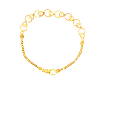 22ct Gold Bracelet with Circular Link Design - FJewellery