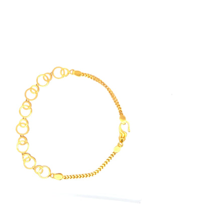 22ct Gold Bracelet with Circular Link Design - FJewellery