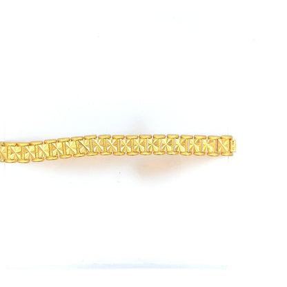 22ct Gold Bracelet with Repeating Square Pattern - FJewellery