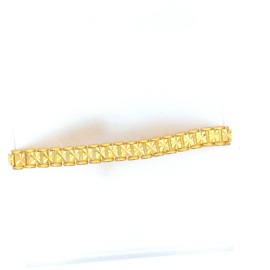 22ct Gold Bracelet with Repeating Square Pattern - FJewellery