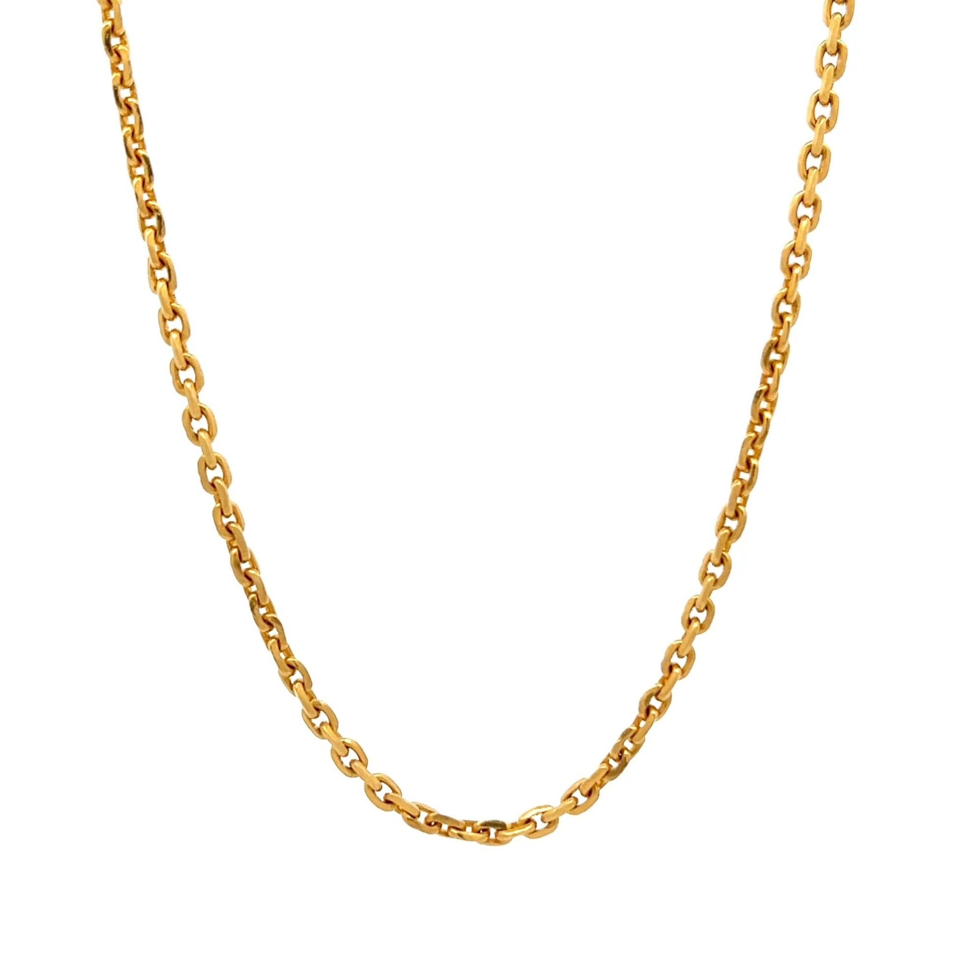 22ct Gold Chain Necklace with Oval Link Design - FJewellery