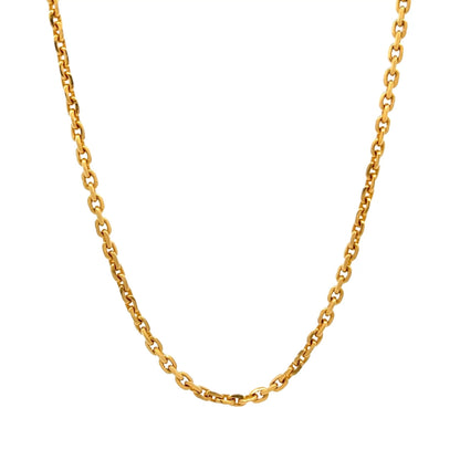 22ct Gold Chain Necklace with Oval Link Design - FJewellery