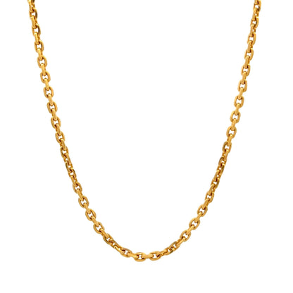 22ct Gold Chain Necklace with Oval Link Design - FJewellery