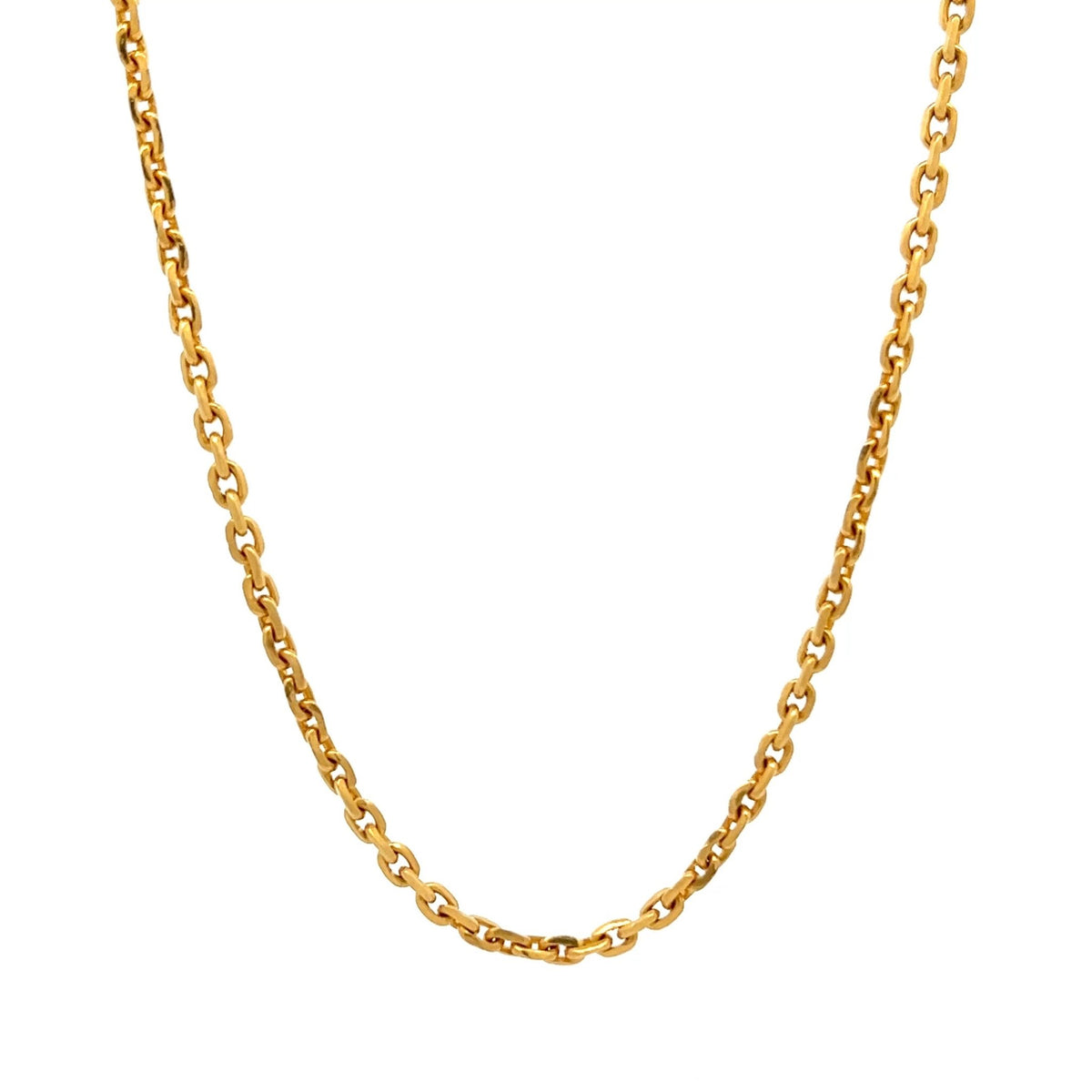 22ct Gold Chain Necklace with Oval Link Design - FJewellery