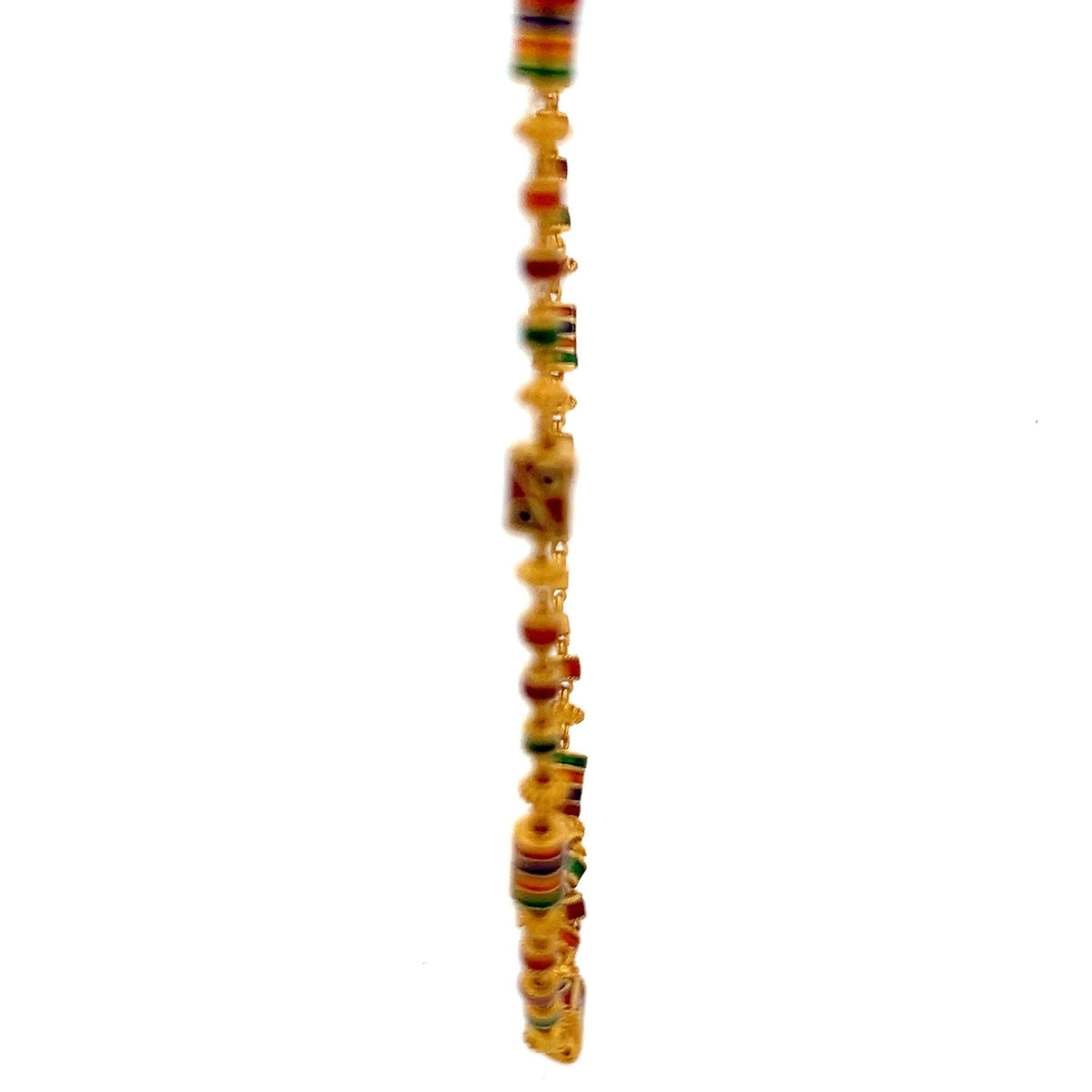 22ct Gold Chain with Multicoloured Enamel Bead Pattern - FJewellery