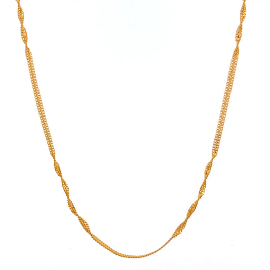 22ct Gold Chain with Twisted Oval Link Details - FJewellery