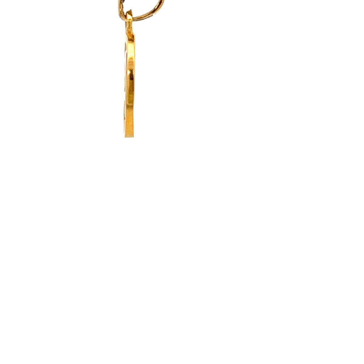 22ct Gold Circular Initial A Pendant - FJewellery
